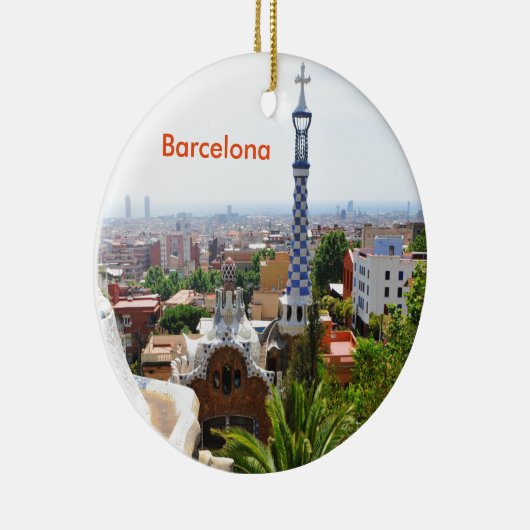 Park Guell in Barcelona, Spanje Keramisch Ornament (Rechts)