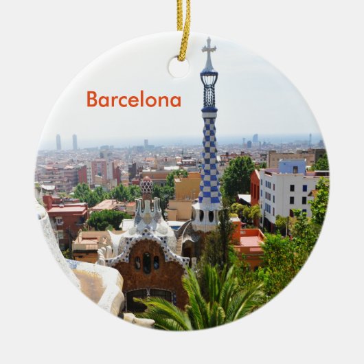 Park Guell in Barcelona, Spanje Keramisch Ornament (Voorkant)
