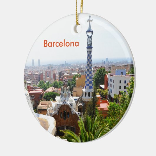 Park Guell in Barcelona, Spanje Keramisch Ornament (Links)
