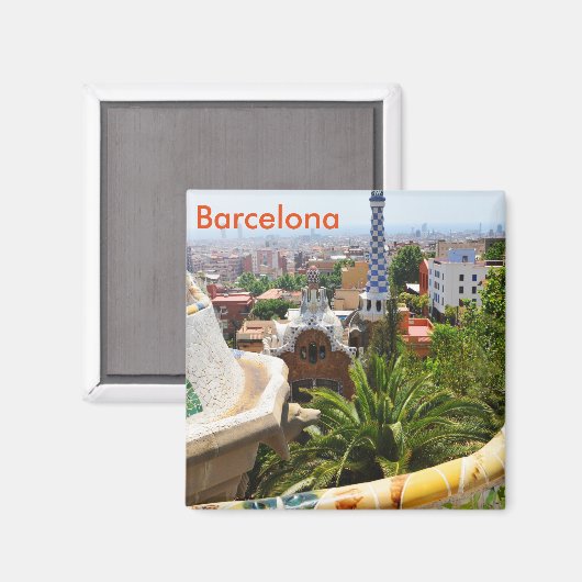 Park Guell in Barcelona, Spanje Magneet (Voorkant / Achterkant)