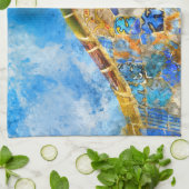 Park Guell in Barcelona, Spanje Theedoek (Gevouwen)