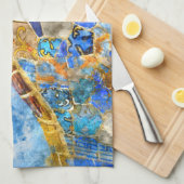 Park Guell in Barcelona, Spanje Theedoek (Quarter Fold)