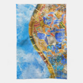 Park Guell in Barcelona, Spanje Theedoek (Verticaal)