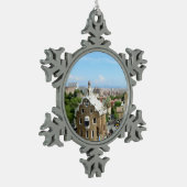 Park Guell in Barcelona Tin Sneeuwvlok Ornament (Links)
