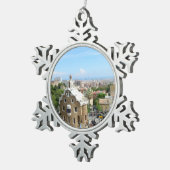 Park Guell in Barcelona Tin Sneeuwvlok Ornament (Rechts)