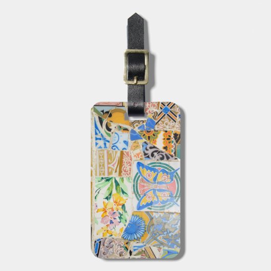 Park Guell mosaics bagagelabel (Voorkant verticaal)