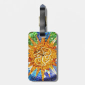 Park Guell mosaics bagagelabel (Achterkant verticaal)