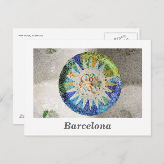 Park Guell mosaics Briefkaart (Voorkant / Achterkant)