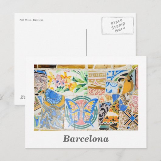 Park Guell mosaics Briefkaart (Voorkant / Achterkant)