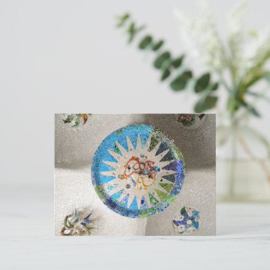 Park Guell mosaics Briefkaart (Staand voorkant)
