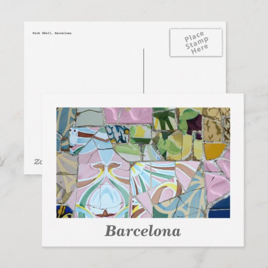 Park Guell mosaics Briefkaart (Voorkant / Achterkant)