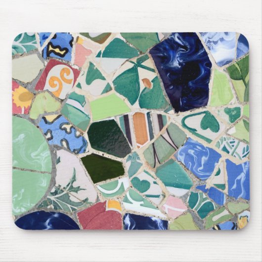 Park Guell mosaics Mousepad Muismat (Voorkant)