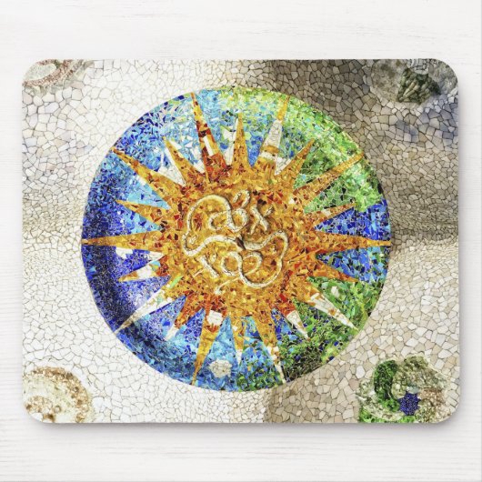 Park Guell mosaics Mousepad Muismat (Voorkant)
