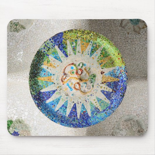 Park Guell mosaics Mousepad Muismat (Voorkant)