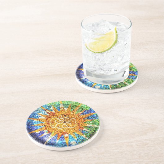 Park Guell mosaics Onderzetter (Zijkant)