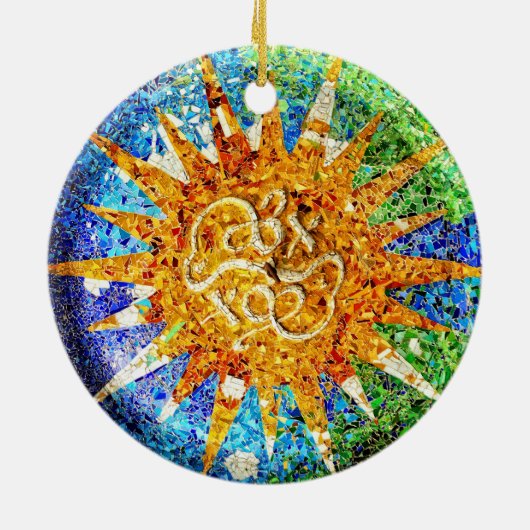 Park Guell mosaics Ornament (Achterkant)