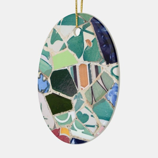 Park Guell mosaics oval Ornament (Links)