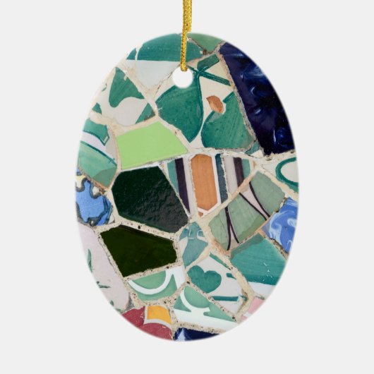 Park Guell mosaics oval Ornament (Voorkant)