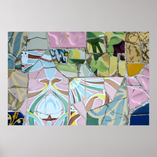 Park Guell mosaics Poster (Voorkant)