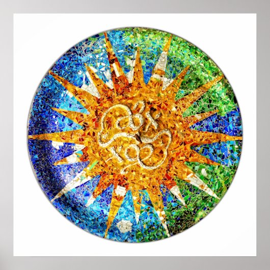 Park Guell mosaics Poster (Voorkant)