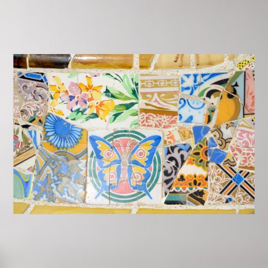 Park Guell mosaics Poster (Voorkant)