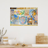 Park Guell mosaics Poster (Keuken)