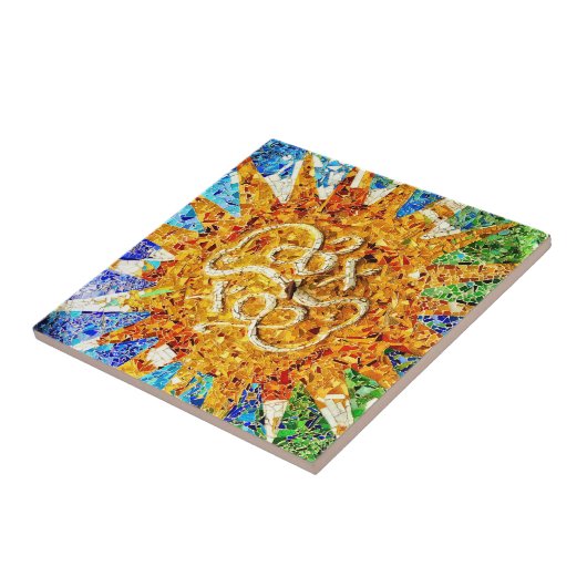 Park Guell mosaics Tegeltje (Zijkant)
