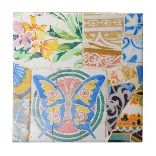 Park Guell mosaics Tegeltje (Voorkant)