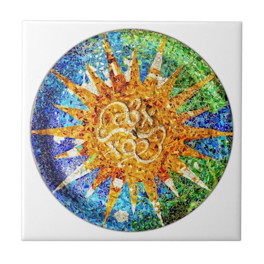 Park Guell mosaics Tegeltje (Voorkant)