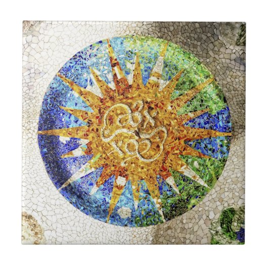 Park Guell mosaics Tegeltje (Voorkant)
