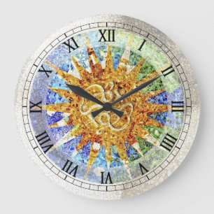 Park Guell mosaics Wall Clock Grote Klok