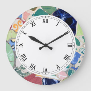 Park Guell mosaics Wall Clock Grote Klok
