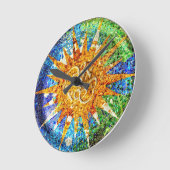 Park Guell mosaics Wall Clock Ronde Klok (Hoek)