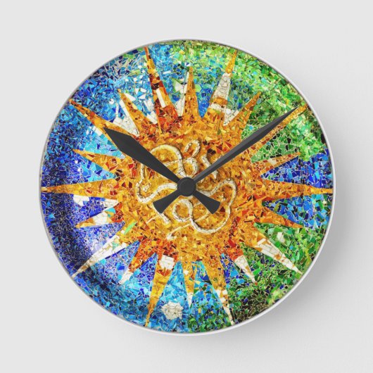 Park Guell mosaics Wall Clock Ronde Klok (Voorkant)