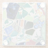 Park Guell-mozaïeken Glazen Onderzetter (Achterkant)