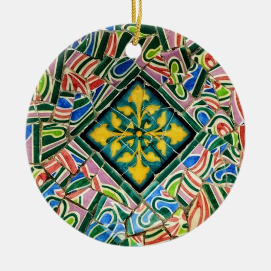 Park Guell-mozaïeken Keramisch Ornament (Voorkant)
