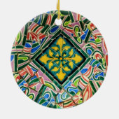 Park Guell-mozaïeken Keramisch Ornament (Achterkant)
