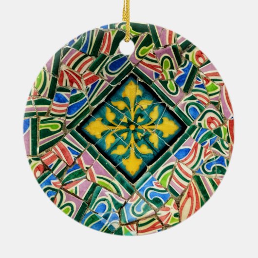 Park Guell-mozaïeken Keramisch Ornament (Achterkant)