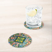 Park Guell-mozaïeken Ronde Kartonnen Onderzetter (Insitu)
