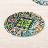 Park Guell-mozaïeken Ronde Kartonnen Onderzetter (Gebogen)
