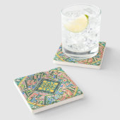 Park Guell-mozaïeken Stenen Onderzetter (Zijkant)