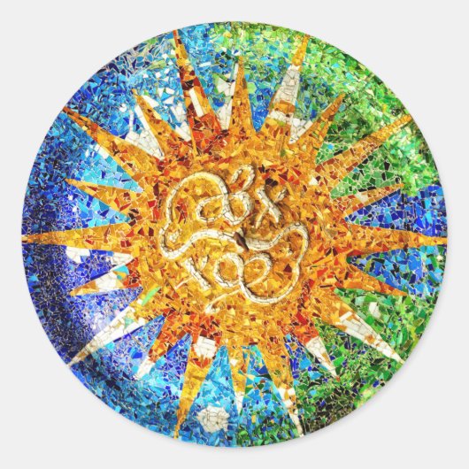 Park Guell mozaïeken Sticker (Voorkant)