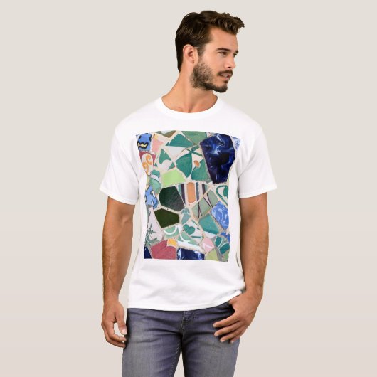Park Guell-mozaïeken T-shirt (Voorkant volledig)