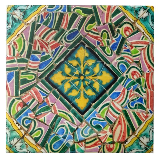 Park Guell-mozaïeken Tegeltje (Voorkant)