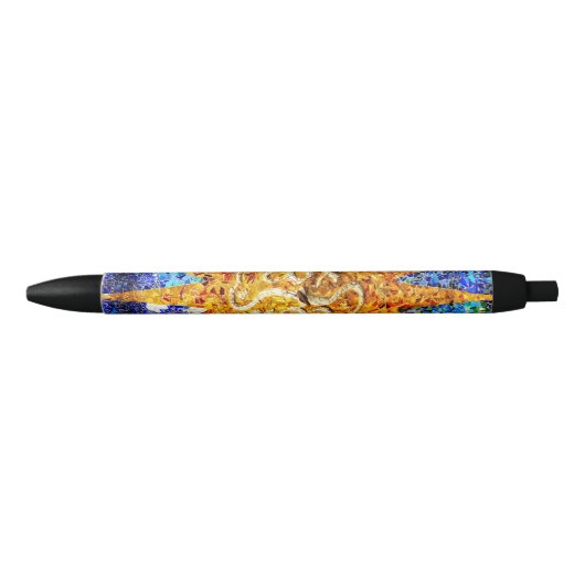 Park Guell-mozaïeken Zwarte Inkt Pen (Voorkant)