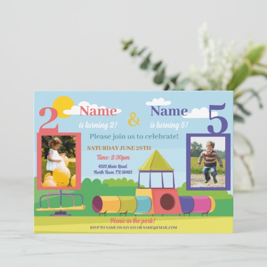 Park Kids Verjaardag Meisjes Jongens Alle Leeftijd Kaart (Staand voorkant)