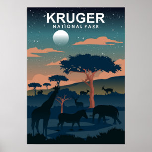 park Kruger Minimale Reiskunst Poster