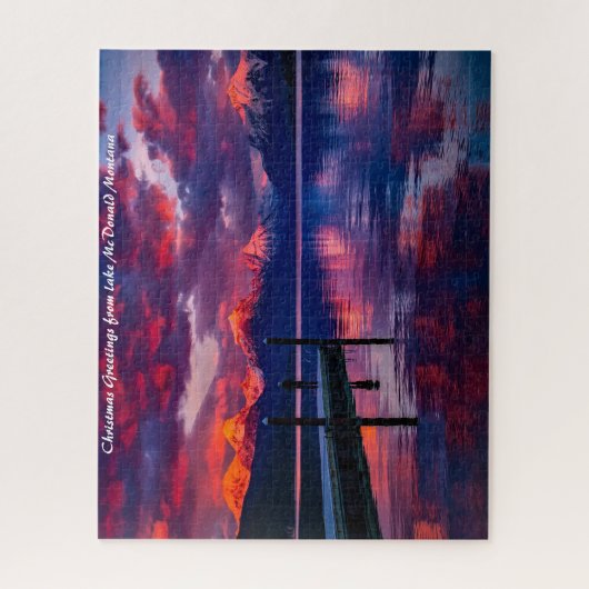 Park McDonald Glacier Park. Kerstgroeten Legpuzzel (Verticaal)