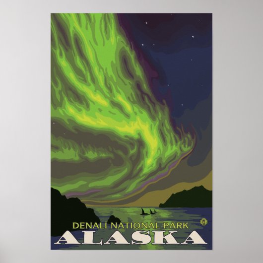 Park Northern Lights en Orcas - Denali Nat'l, Poster (Voorkant)