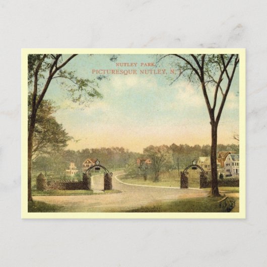 Park, Nutley, Vintage van New Jersey Briefkaart (Voorkant)